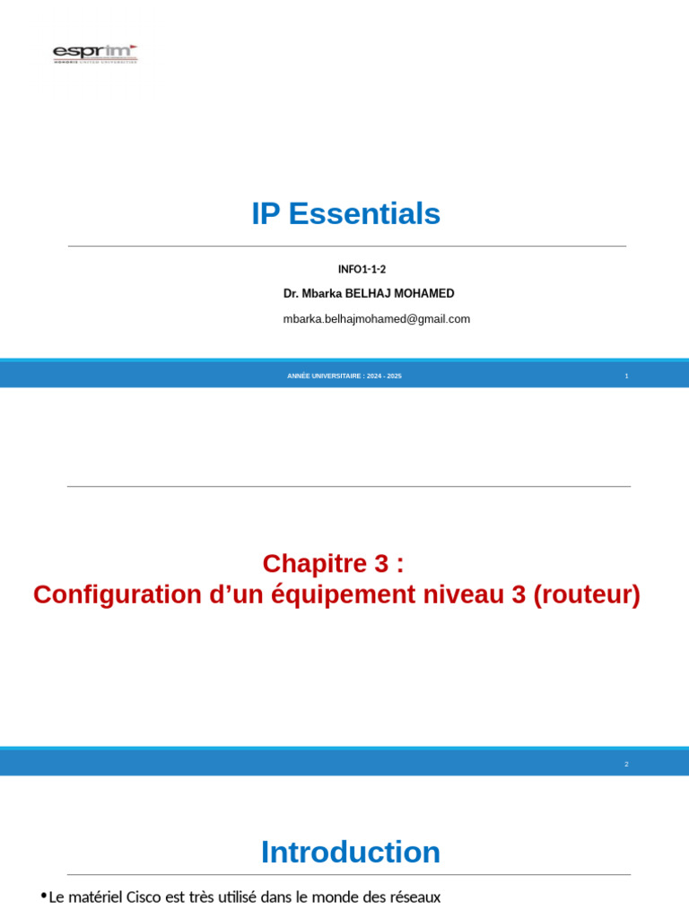Configuration d'un routeur Cisco | PDF | Adresse IP | Routage
