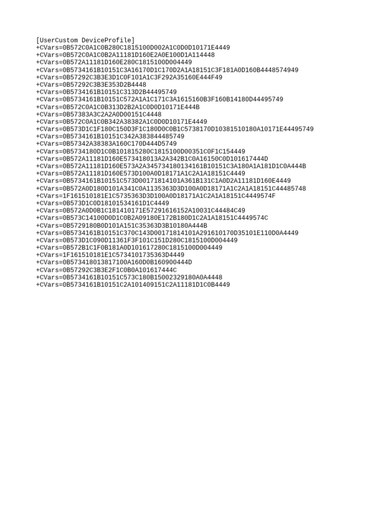 Device Profile CVars Overview | PDF