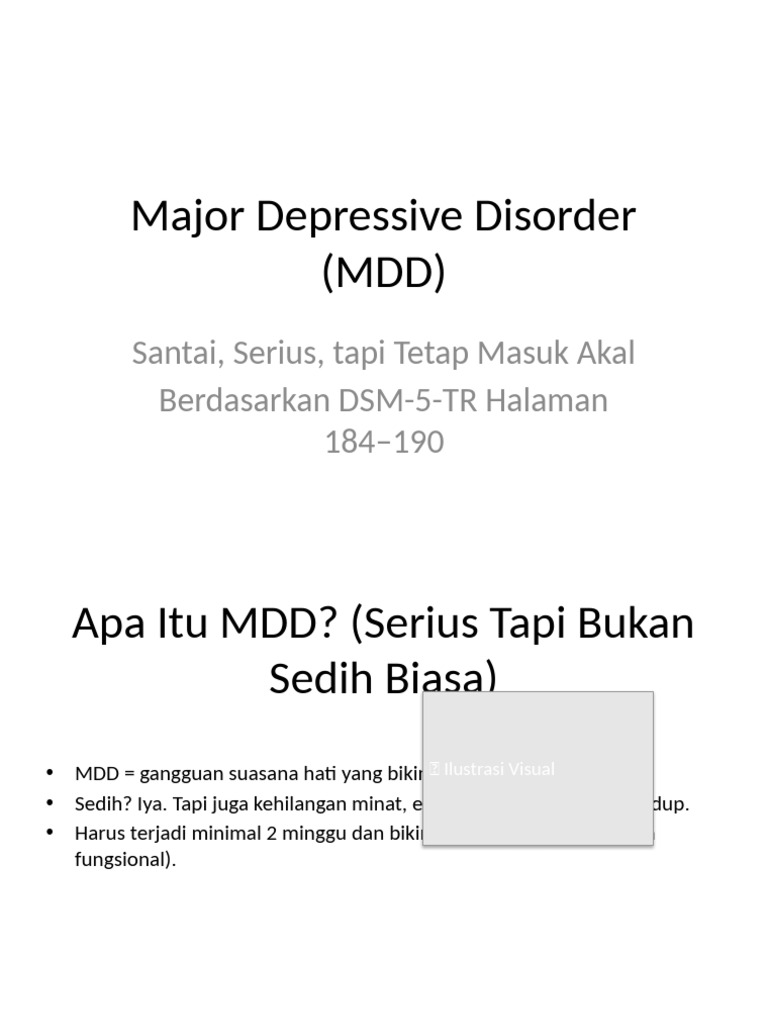 Memahami Gangguan Depresi Mayor (MDD) | PDF