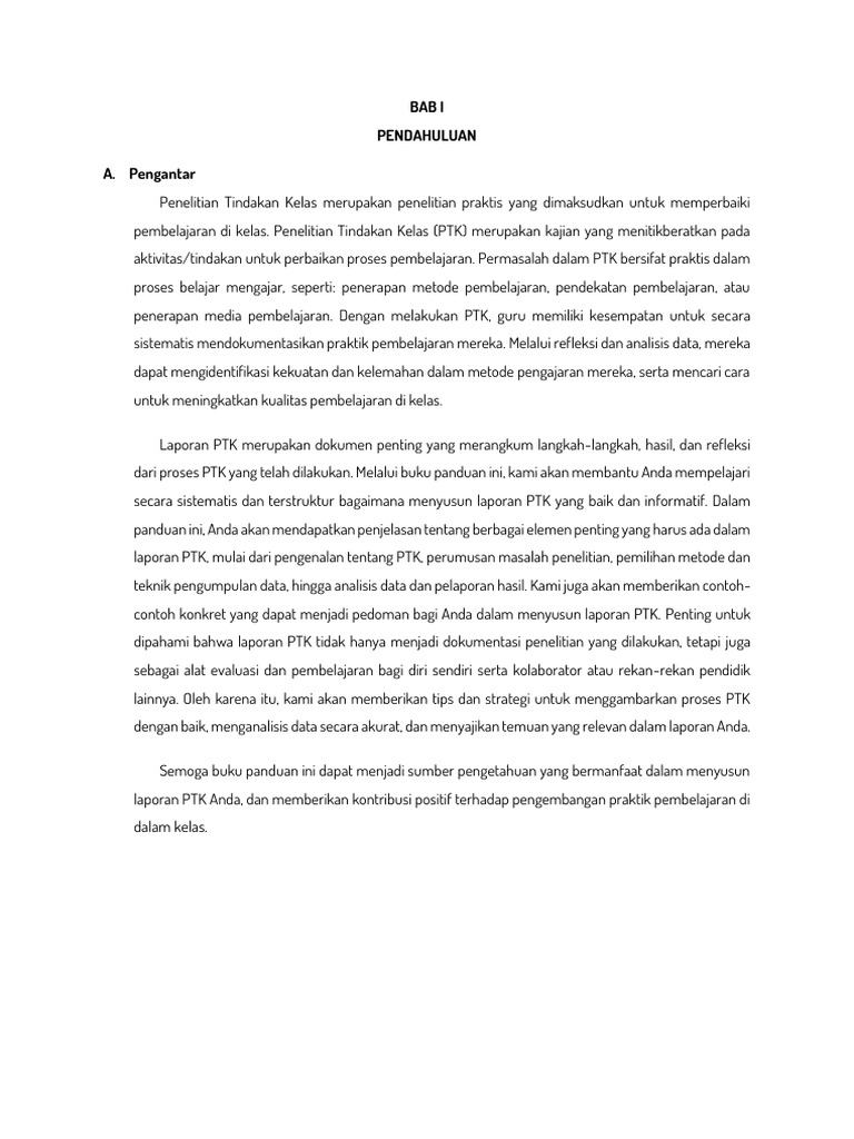 Panduan Lengkap Laporan PTK | PDF