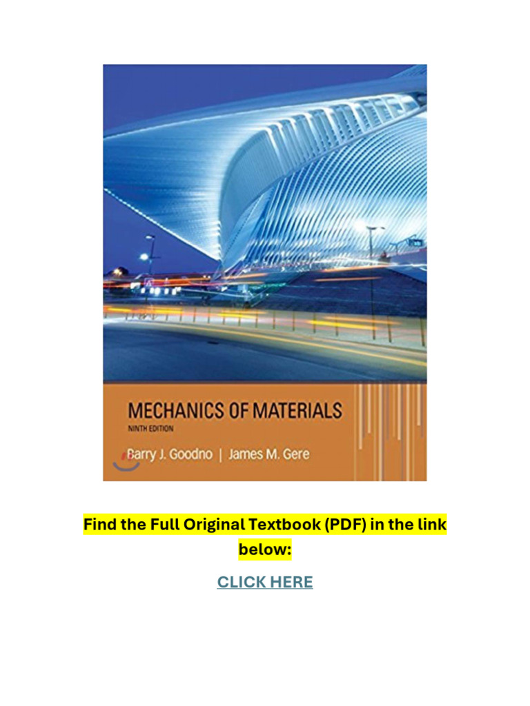 Mechanics of Materials 9th Edition PDF | PDF | Stress (Mechanics) | Bending