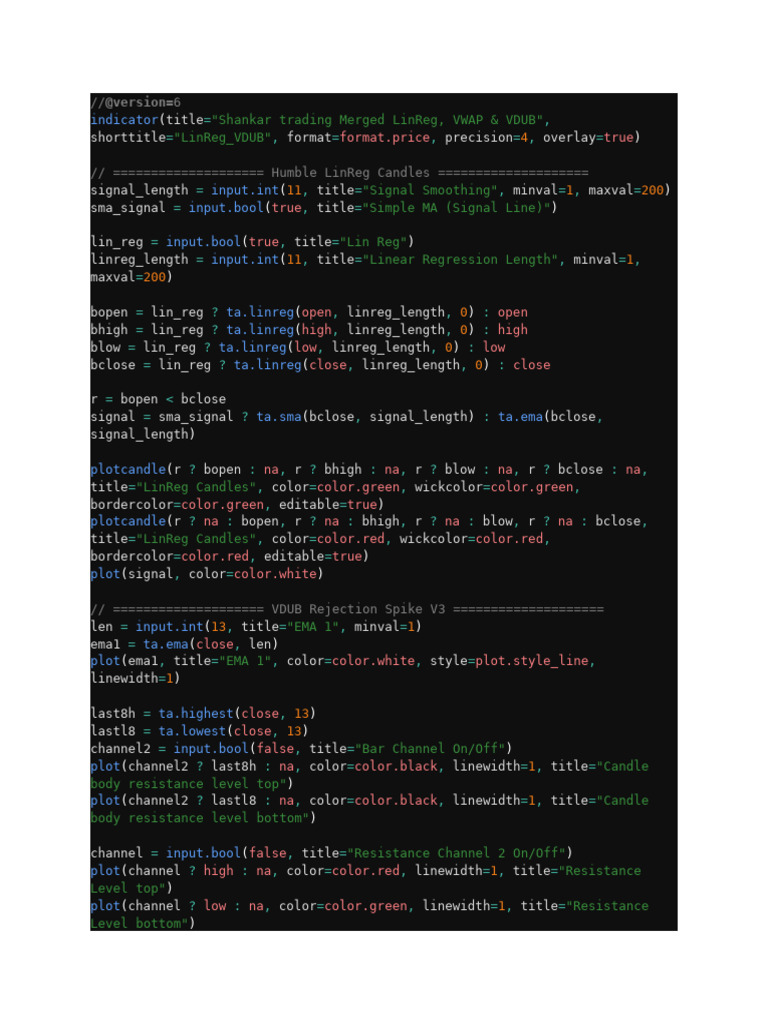 LinReg Offset Parameter in Pine Script | PDF | Regression Analysis ...