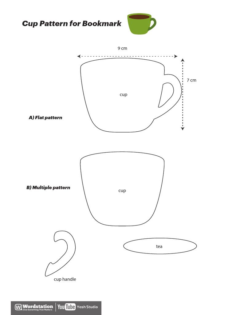 Cup Pattern Bookmark Design | PDF