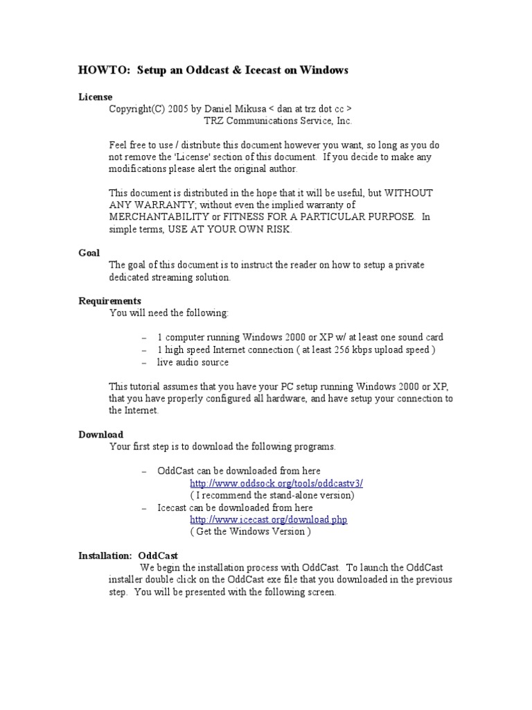 Howto Dedicated Icecast Server | PDF | Installation (Computer Programs ...