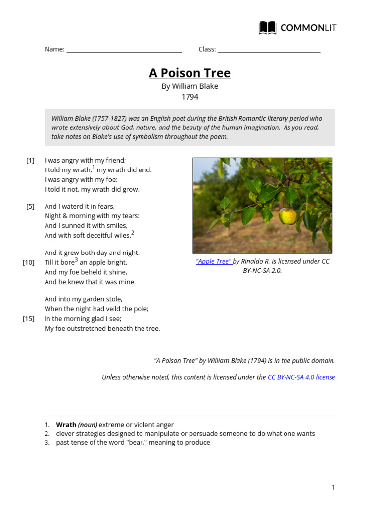 A Poison Tree-Teacher-14 | PDF