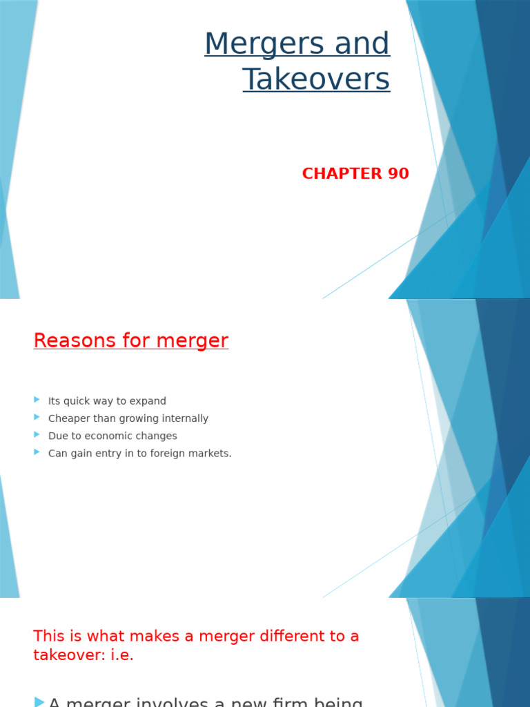 Mergers and Take Overs | PDF | Mergers And Acquisitions | Takeover