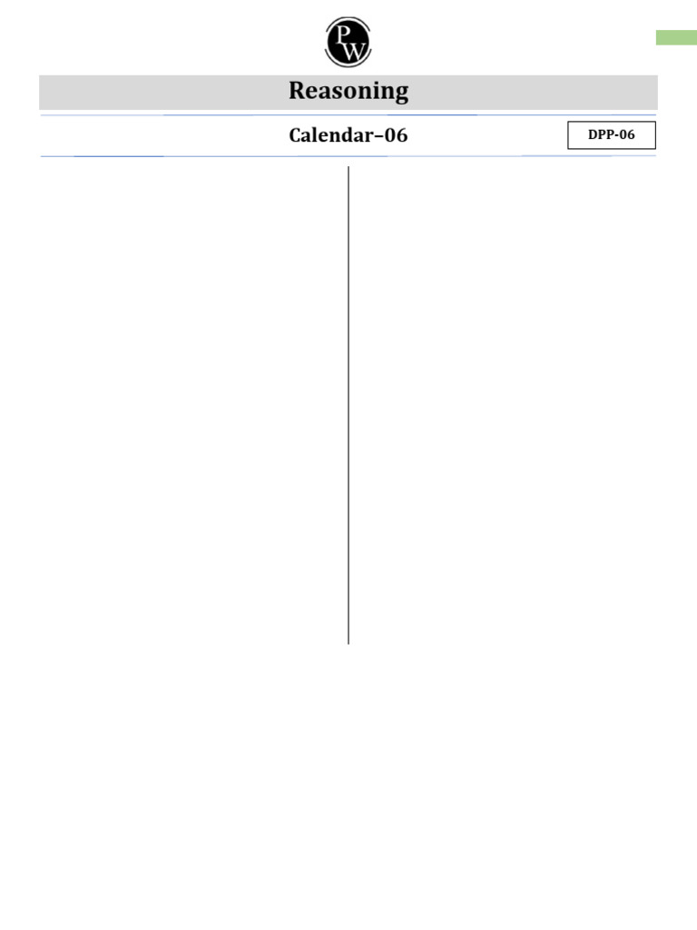 Calendar Reasoning Practice Questions | PDF | Chess Theory | Chess