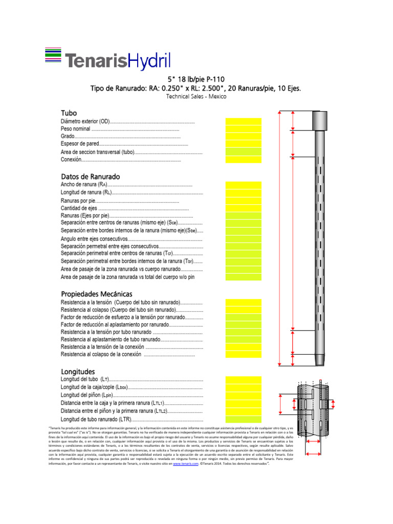 Tubería Ranurada - 5.000 18 PPF P-110 (RA0.25xRL2.5 PG) | PDF