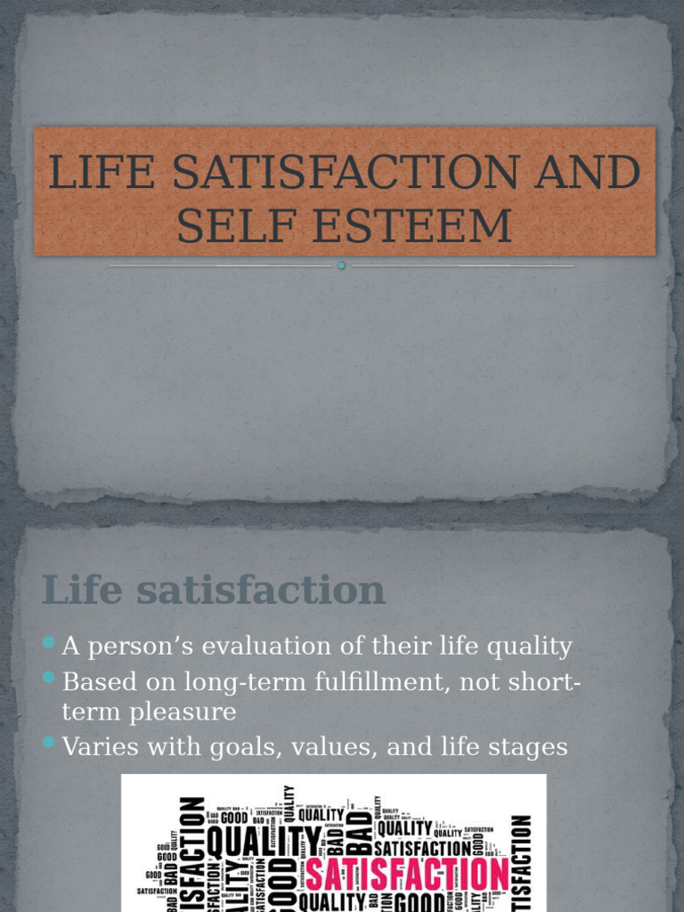 Life Satisfaction and Self-Esteem Insights | PDF