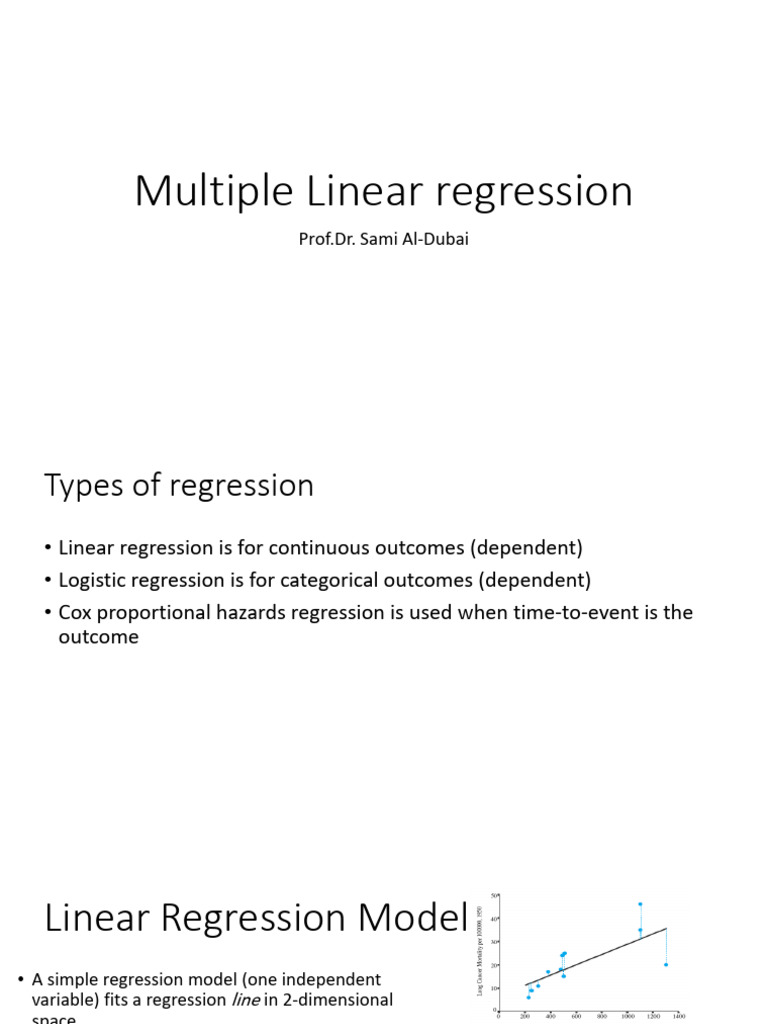 Multiple Linear Regression - Prof. Sami Day 1 | PDF | Regression ...