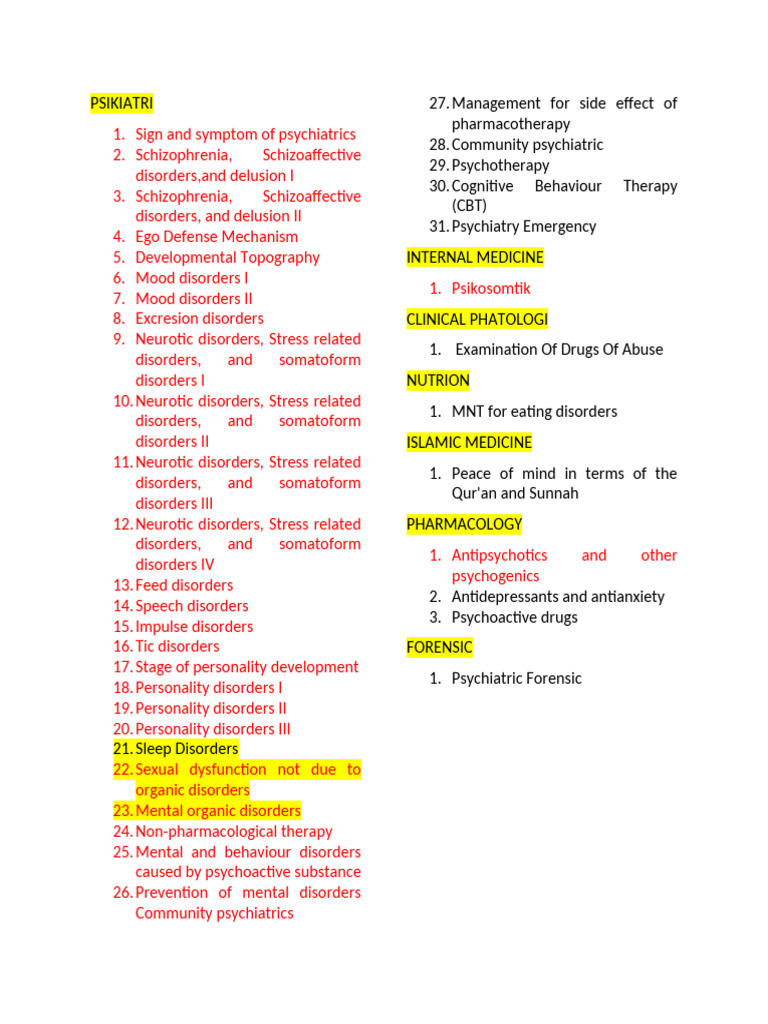 Comprehensive Guide to Psychiatric Disorders | PDF | Mental Disorder ...