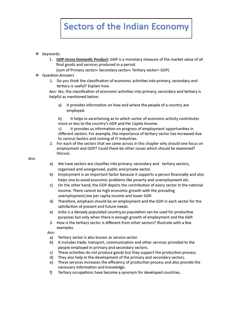 Economic Sector Interdependence Insights | PDF | Gross Domestic Product ...