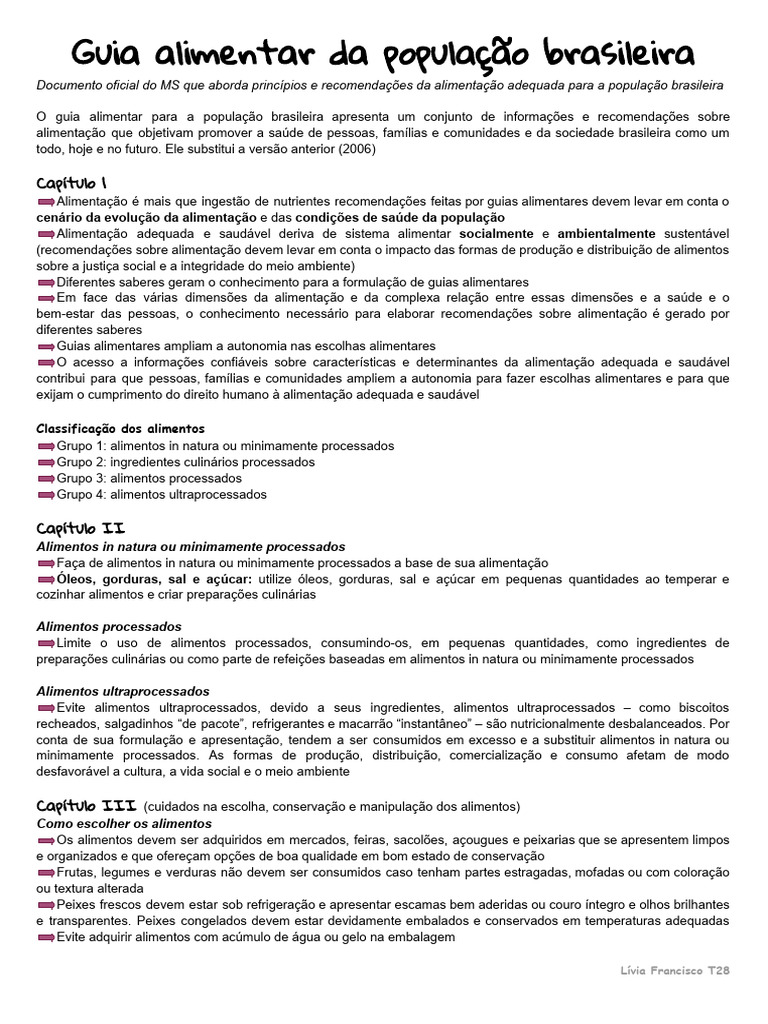 Guia Alimentar Brasileiro 2024 | PDF | Alimentos | Preservação de alimentos