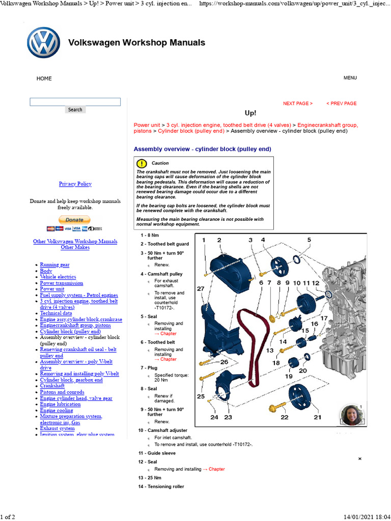 VW Up! Engine Assembly Torque Specs | PDF | Belt (Mechanical) | Engines
