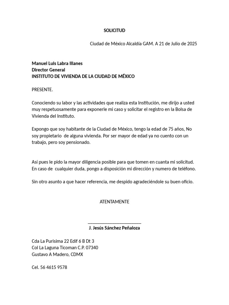 Solicitud Invi | PDF