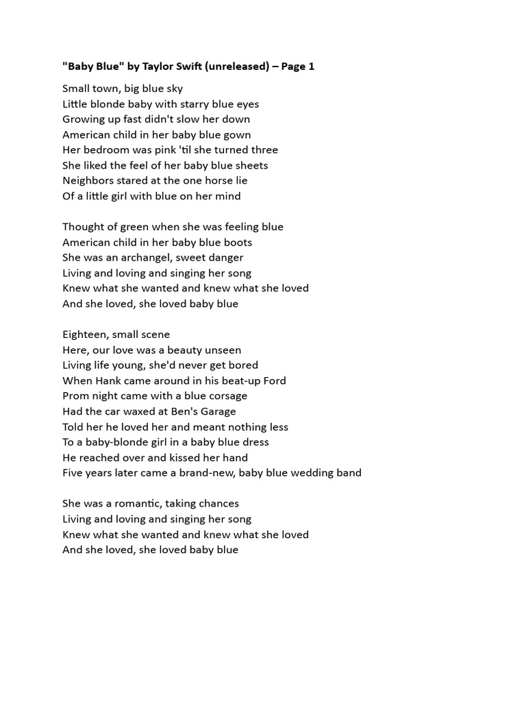 Taylor Swift's Unreleased Songs Lyrics3 PDF