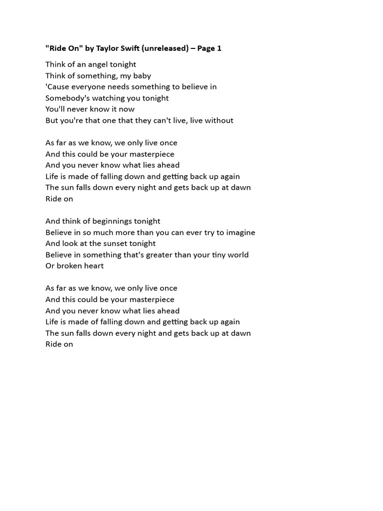 Unreleased Taylor Swift: 