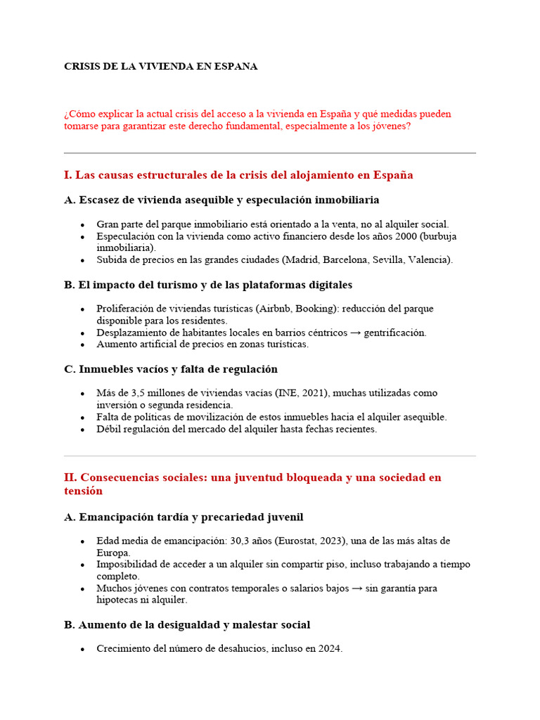 Causas de la crisis de vivienda en España | PDF | Economias