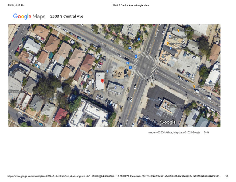 Google Aerial Map of 2603 S Central Ave | PDF