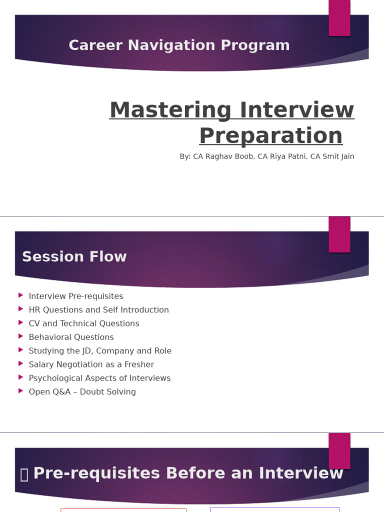 Interview Preparation for CA Careers | PDF | Performance Appraisal ...