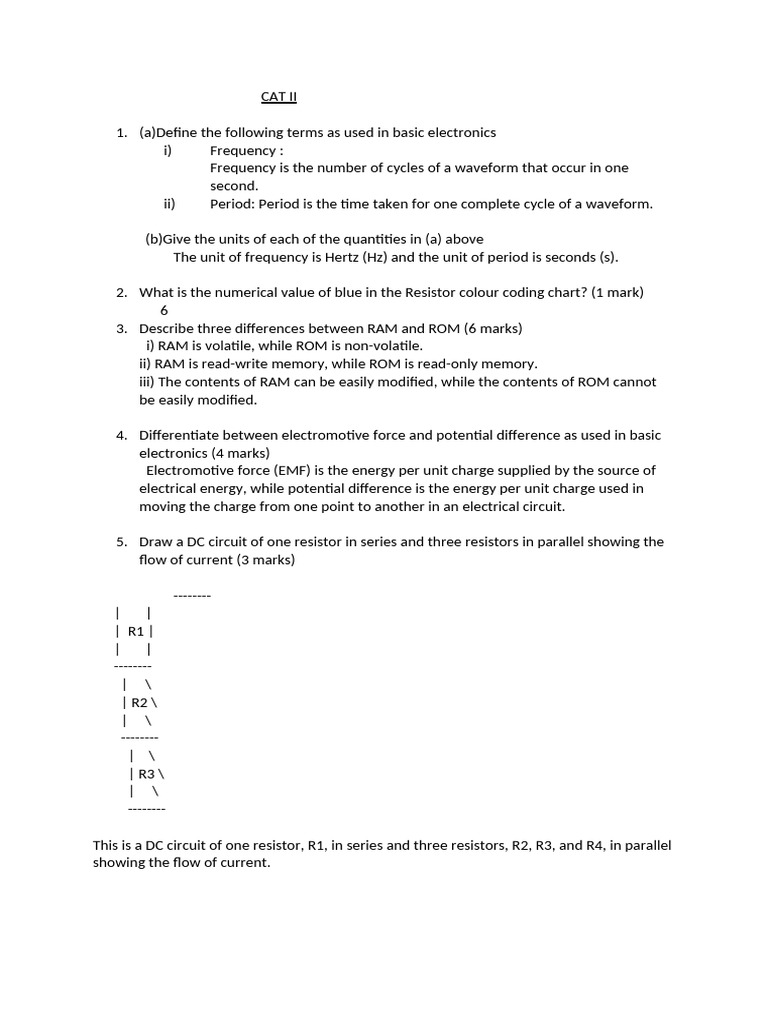 Basic Electronics Concepts and Calculations | PDF