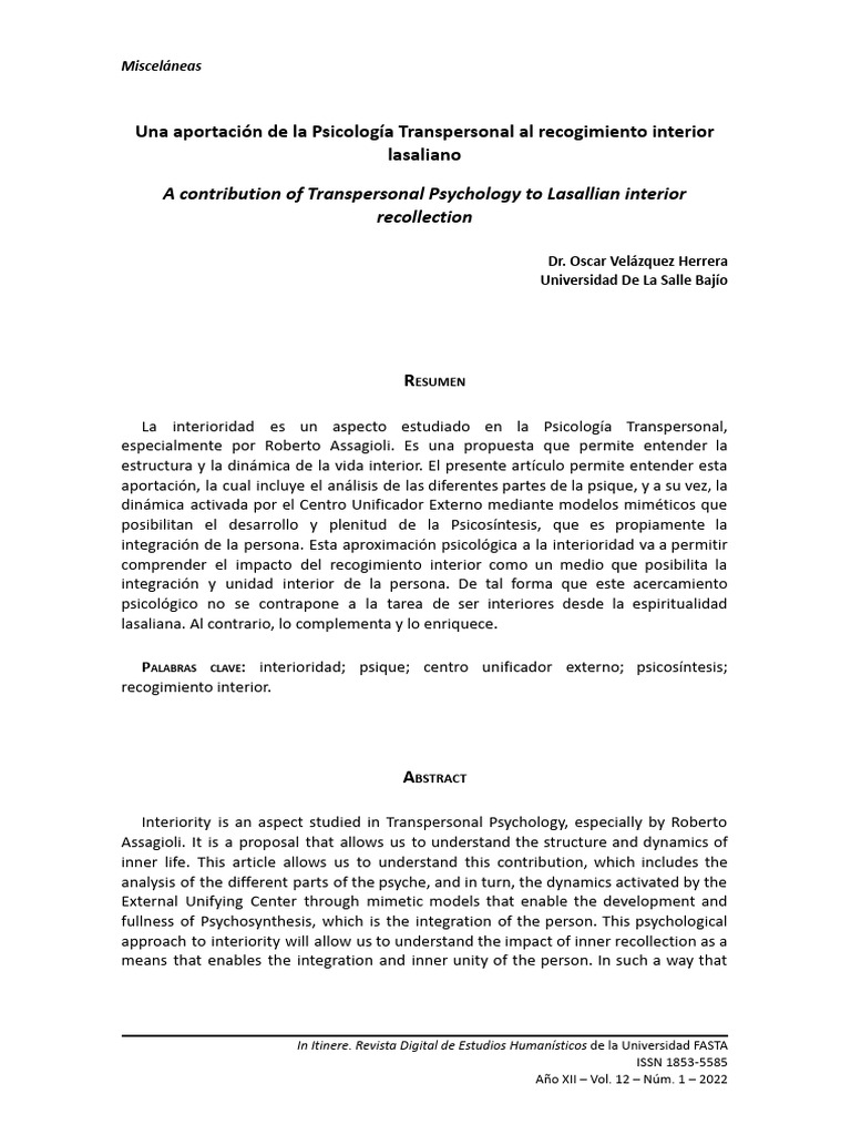 Psicología Transpersonal y Recogimiento Interior | PDF | Mente ...