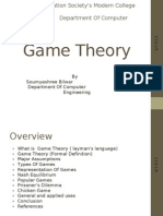 Game Theory: by Soumyashree Bilwar Department of Computer Engineering