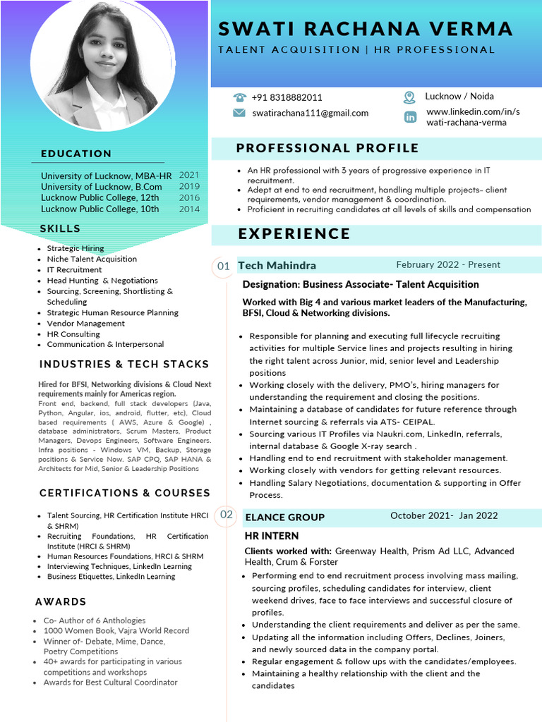 Swati Rachana Verma - Talent Acquisition | PDF | Recruitment | Computing