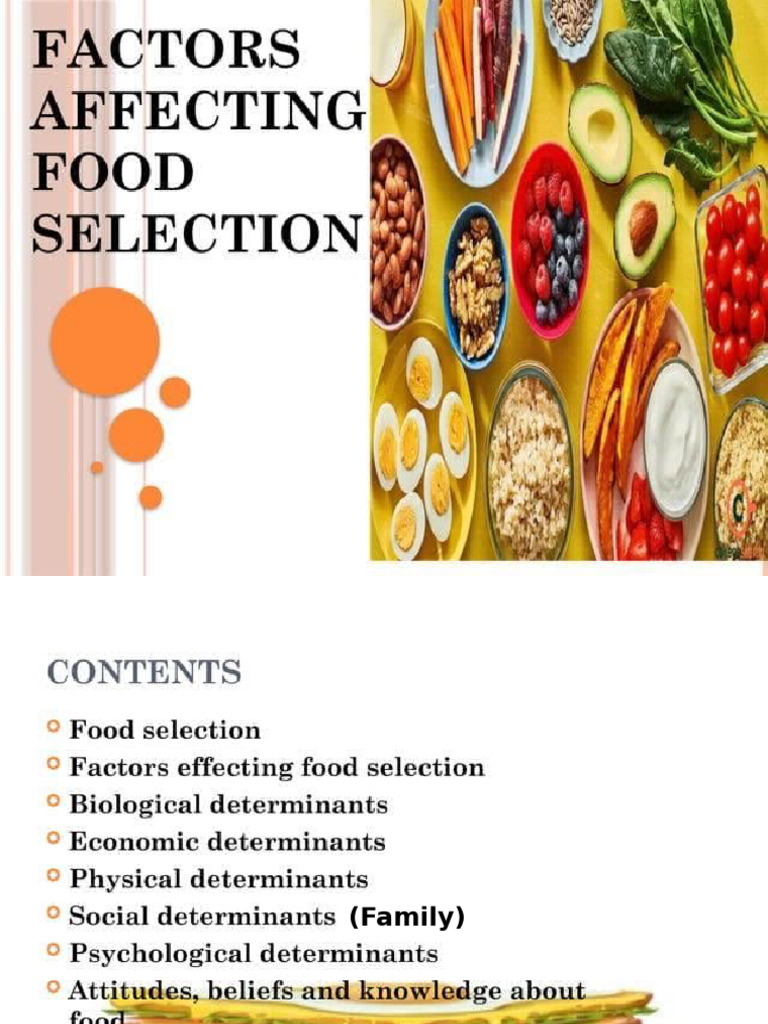 Influences on Food Choices and Nutrition | PDF | Eating | Eating Disorder