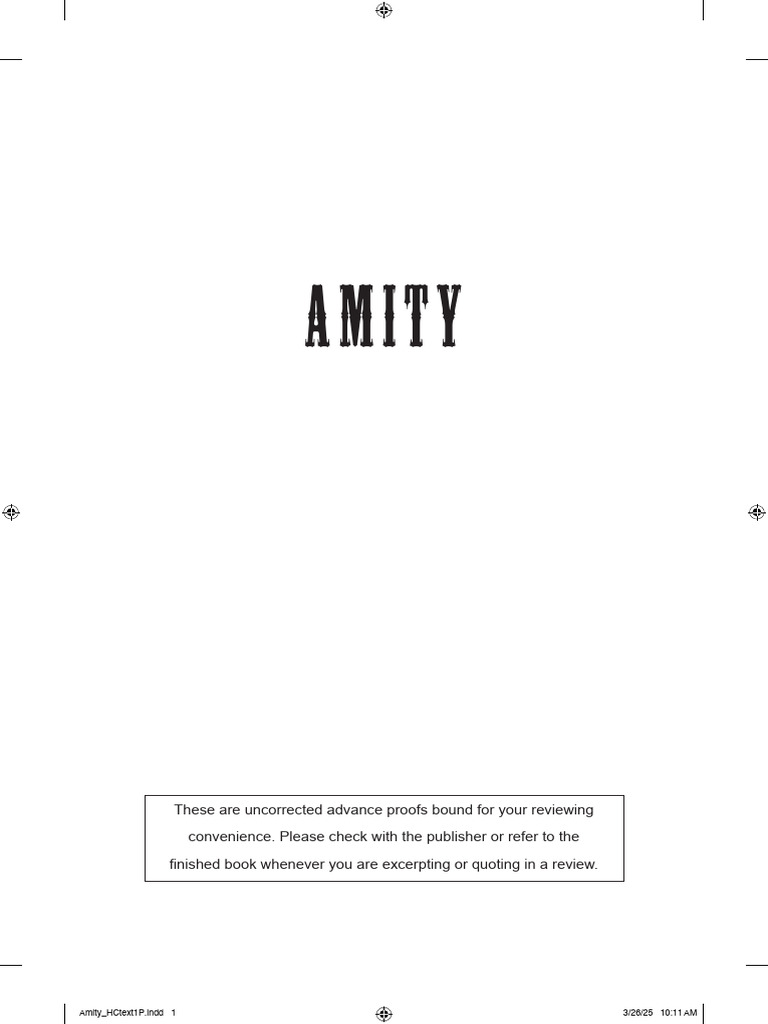 Amity by Nathan Harris: Advance Proofs | PDF