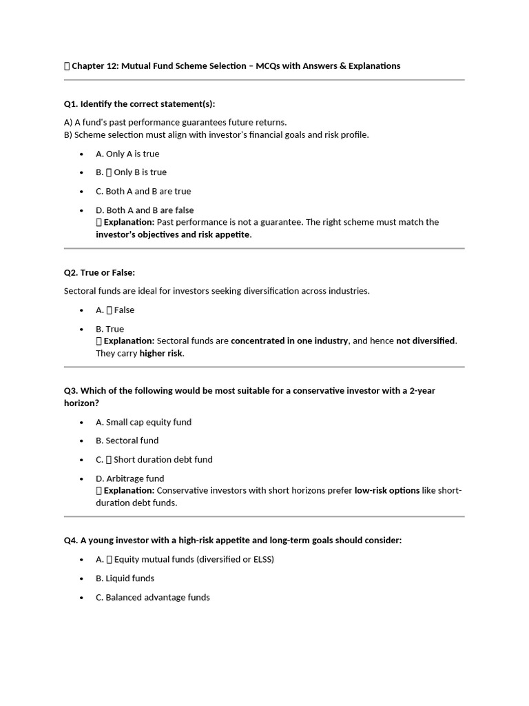 Mutual Fund Scheme Selection Guide | PDF | Asset Allocation | Index Fund