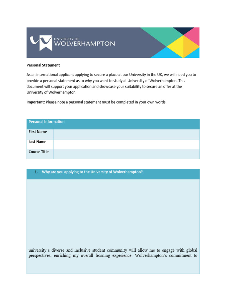 MRes Business & Management Personal Statement | PDF | University ...