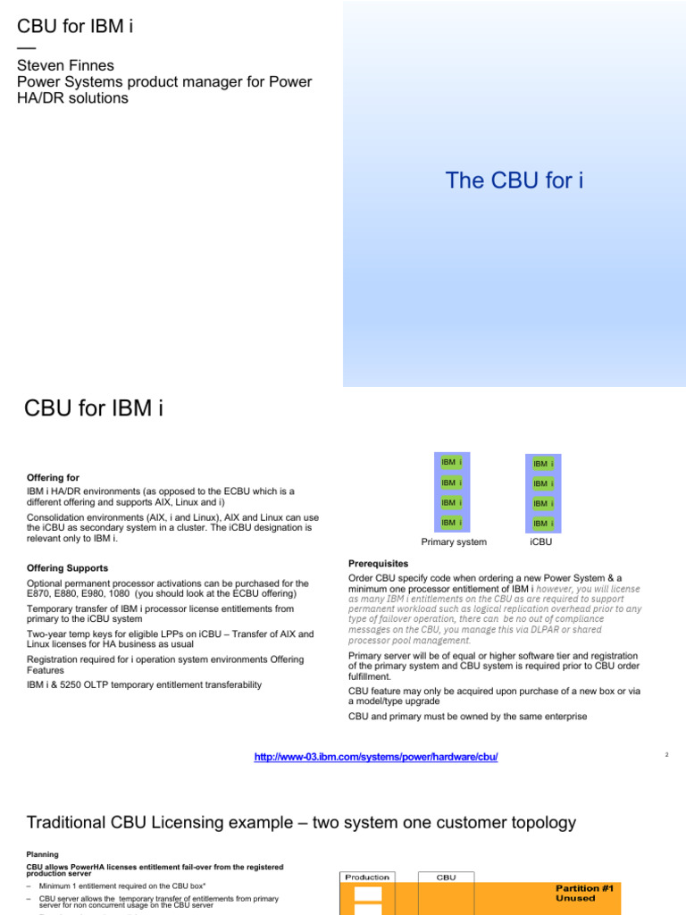 IBM i CBU for HA/DR Solutions | PDF | Computer Cluster | Replication ...