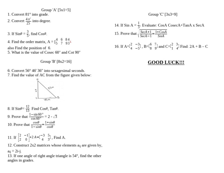 8 o Maths Question | PDF