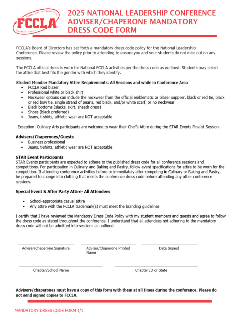 2025 NLC Required Adviser & Chaperone Forms | PDF | Clothing | Informed ...