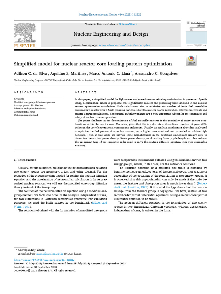Reactor Core Loading Optimization Model | PDF | Equations | Nuclear Reactor