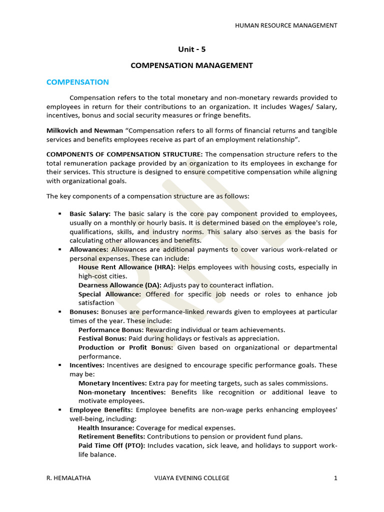 Compensation Management Overview | PDF | Cost Of Living | Compensation ...