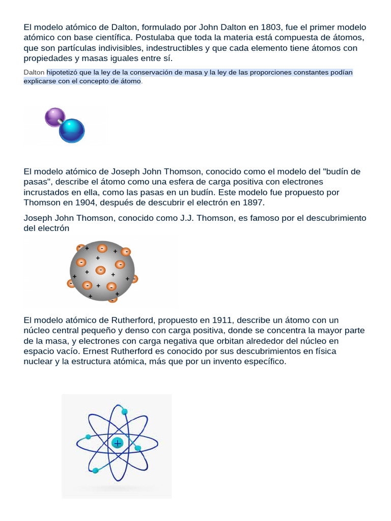 El Modelo Atómico de Dalton | PDF