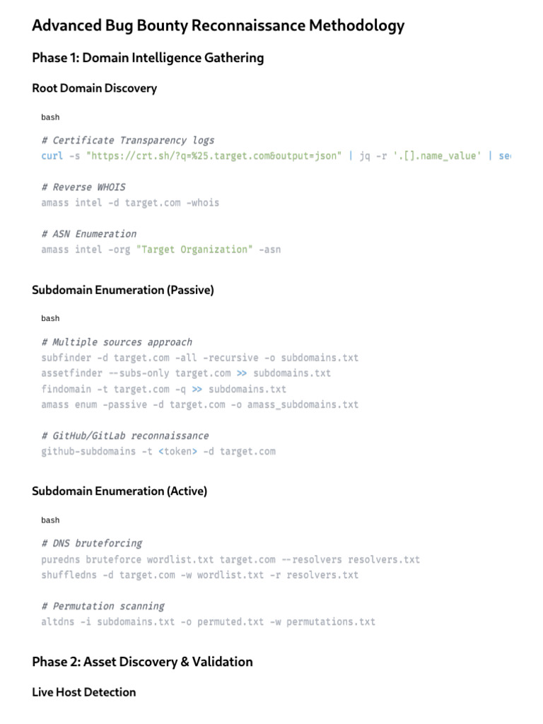 Advanced Bug Bounty Recon Methodology | PDF | Domain Name System ...