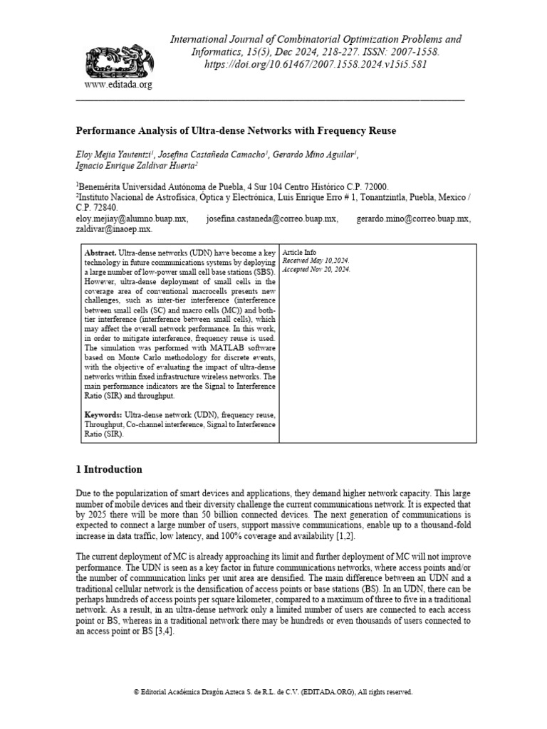 Performance Analysis of Ultra-Dense Networks With | PDF | Cellular ...