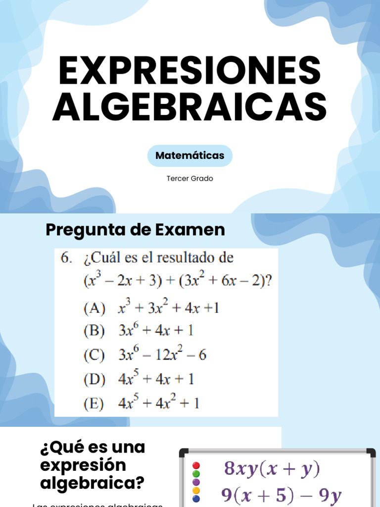Expresiones Algebraicas para Tercer Grado | PDF | Teoría de los números ...