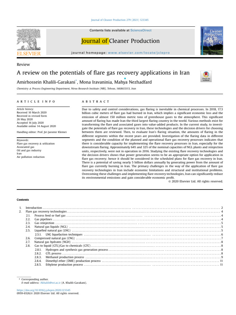 Flare Gas Recovery Potential in Iran | PDF | Natural Gas | Natural Gas ...