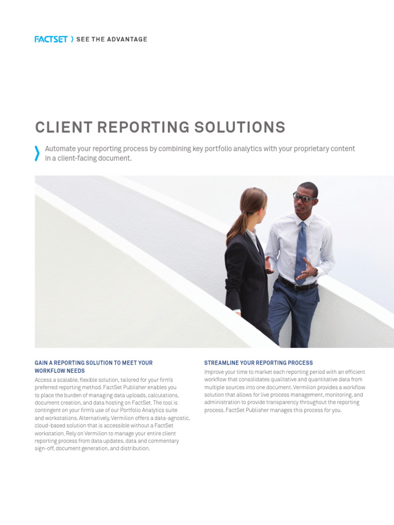 Client Reporting Solutions Overview | PDF | Fact Set | Analytics