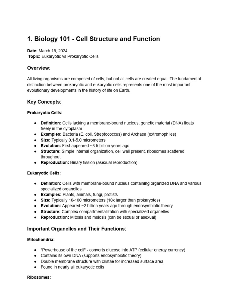 Untitled document (3) | PDF | Cell (Biology) | Eukaryotes