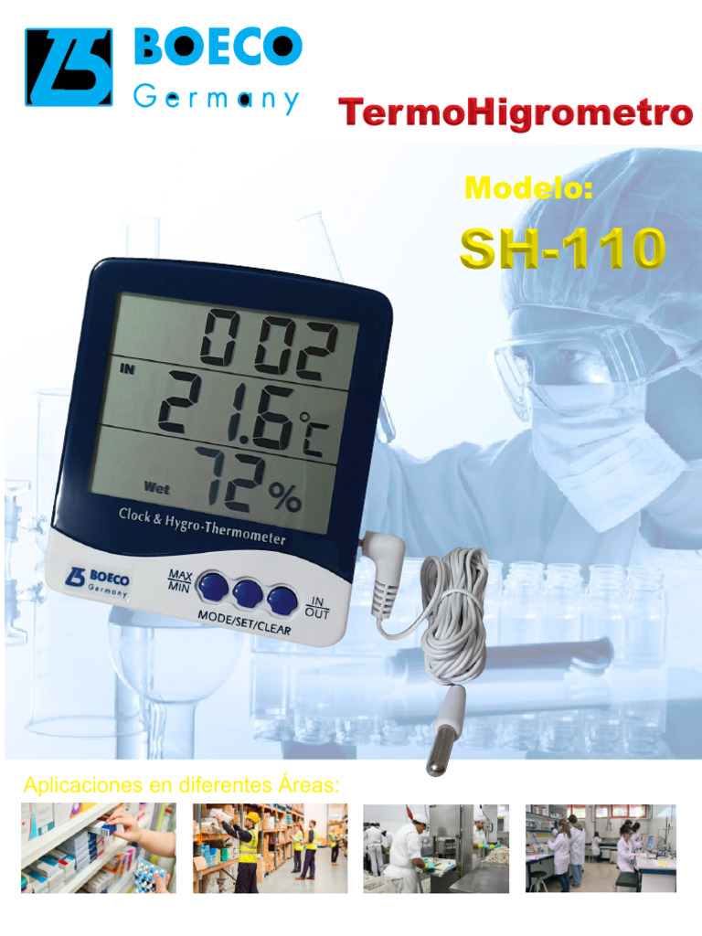 Termohigrometro SH-110: Usos y Especificaciones | PDF