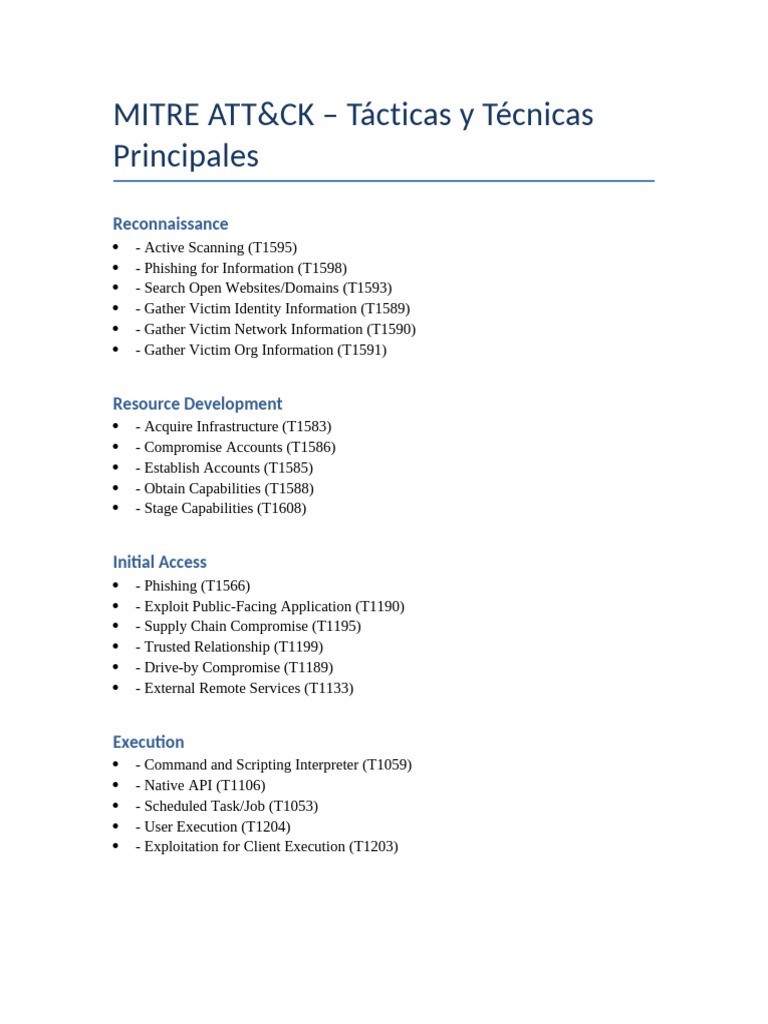 MITRE ATT&CK Tactics and Techniques | PDF | Phishing | Computing