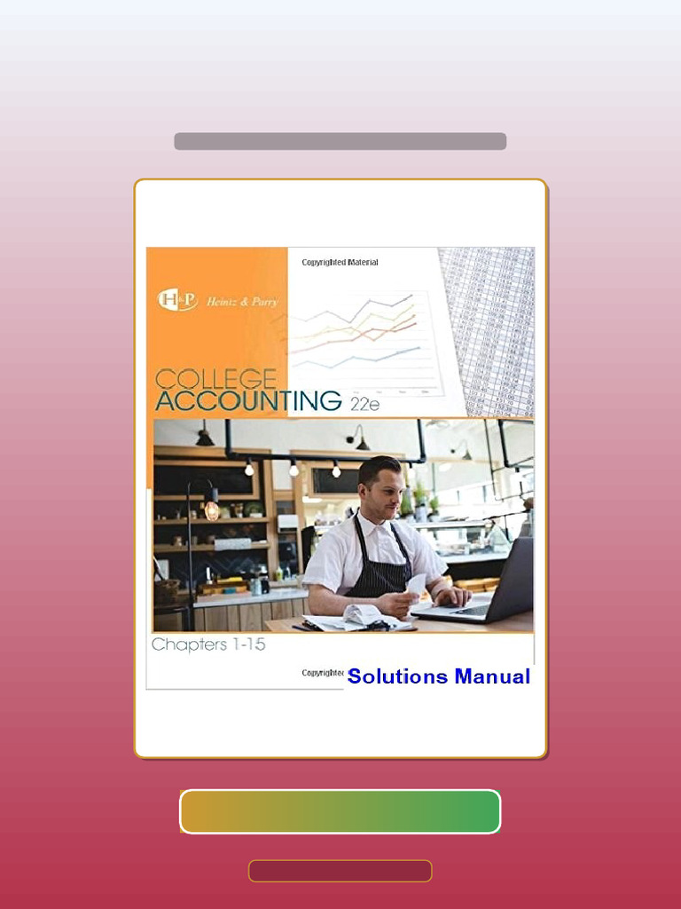 College Accounting Chapters 115 22nd Edition Heintz Ebook and TestBank ...