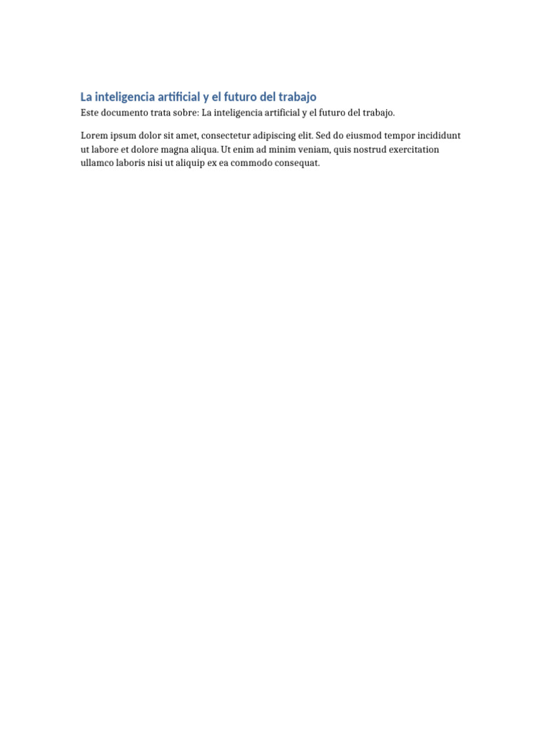 Inteligencia Artificial y Trabajo Futuro | PDF