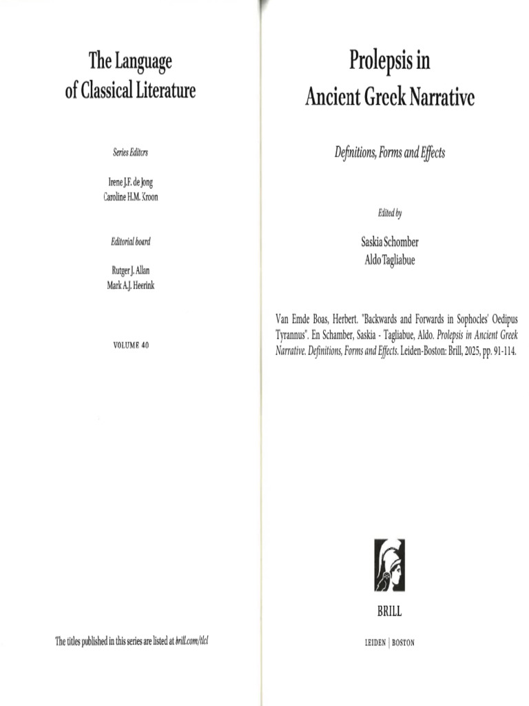 Prolepsis in Ancient Greek Narrative | PDF | Oedipus | Sophocles