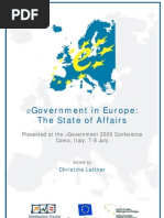 Egovernment in Europe:: The State of Affairs